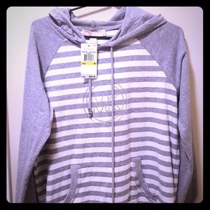 Micheal Kors hood grey and white sweater